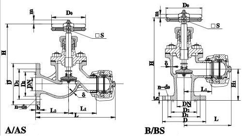 Drawing of GB T2032 Marine Flanged Fire Hydrant.jpeg